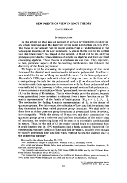 new points of view in knot theory