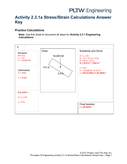Activity 2.3.1a Stress/Strain Calculations Answer Key