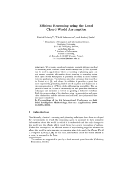 E cient Reasoning using the Local Closed