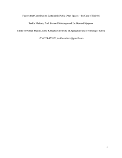 Factors that Contribute to Sustainable Public Open Spaces