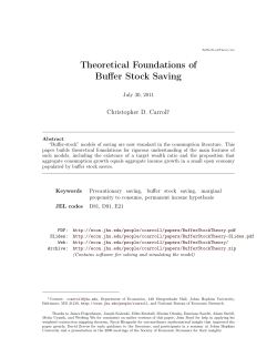 Theoretical Foundations of Buffer Stock Saving - Economics