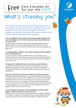 If you have a two year old and you`re not getting 15 hours of free