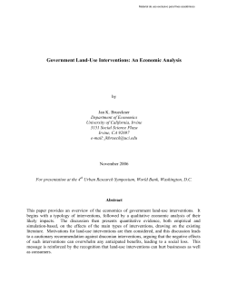 Government Land-Use Interventions: An Economic Analysis