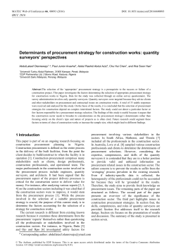 Determinants of procurement strategy for construction works