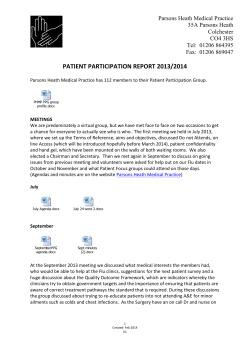 patient participation report 2013/2014