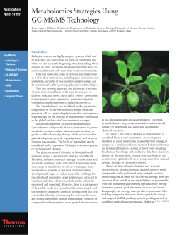 Metabolomics Strategies Using GC