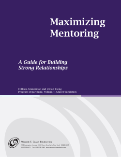 Maximizing Mentoring - William T. Grant Foundation