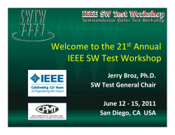 Welcome to the 21st Annual IEEE SW Test Workshop