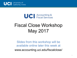 Fiscal Close Workshop - Accounting and Fiscal Services