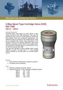 2-Way Spool Type Cartridge Valve (CKE) ISO 7368