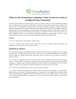landlord tenant Notice of adverse action