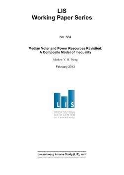 LIS Working Paper Series - Luxembourg Income Study