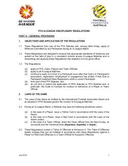 ffa a-league disciplinary regulations