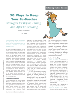 50 Ways to Keep Your Co-Teacher Strategies for