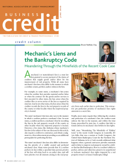 Mechanic`s Liens and the Bankruptcy Code