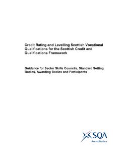 Credit Rating and Levelling Scottish Vocational Qualifications