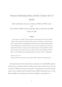 European Antidumping Policy and firms` strategic