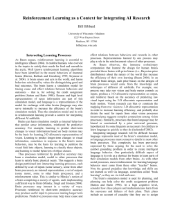 Reinforcement Learning as a Context for Integrating AI Research