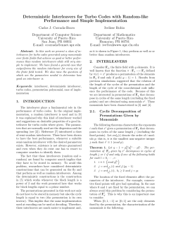 Deterministic Interleavers for Turbo Codes with Random