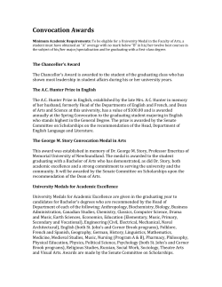 Convocation Awards - Memorial University of Newfoundland