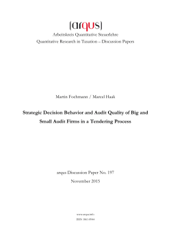 Strategic Decision Behavior and Audit Quality of Big and