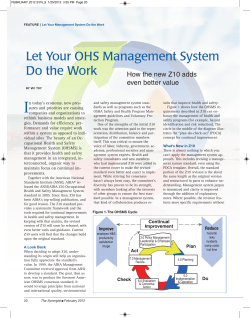 Let Your OHS Management System Do the Work