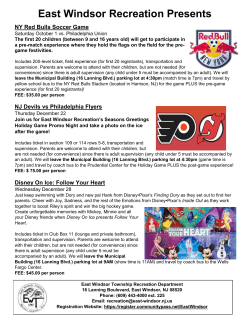 East Windsor Recreation Presents NY Red Bulls Soccer Game