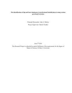 The identification of hip and knee dominance in professional football