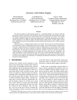 Auctions with Online Supply