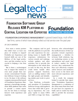 FOUNDATION SOFTWARE GROUP RELEASES KM PLATFORM AS