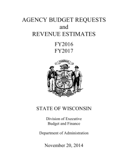 AGENCY BUDGET REQUESTS and REVENUE ESTIMATES