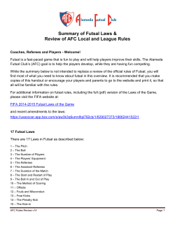 AFC Rules - Alameda Futsal Club