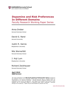 Dopamine and Risk Preferences In Different Domains