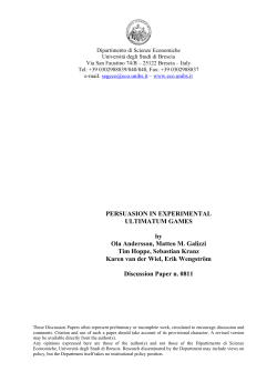 PERSUASION IN EXPERIMENTAL ULTIMATUM GAMES by