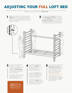 ADJUSTING YOUR FULL LOFT BED