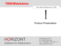 TWS/Webadmin - HORIZONT Software GmbH