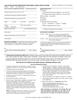 MV2651 Salvage Buyer Identification (BID) Card Application