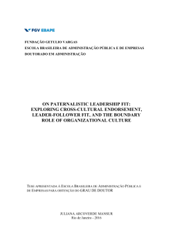 on paternalistic leadership fit: exploring cross