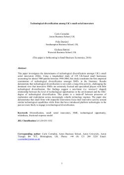 Technological diversification within UK`s small serial innovators