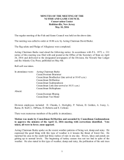 Fish and Game Council Meeting Minutes, May 10, 2016