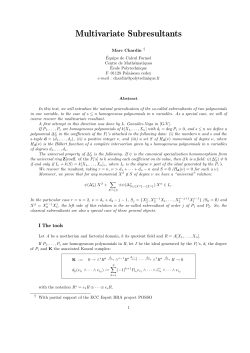 Multivariate Subresultants - IMJ-PRG