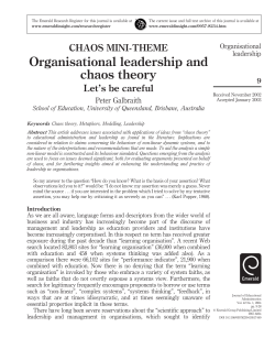 Organisational leadership and chaos theory