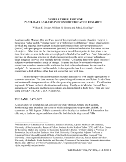 module three, part one - American Economic Association