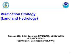 Ek: Verification Strategy (Land and Hydrology)