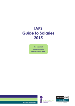 Independent Schools - IAPS Guide to Salaries 2015