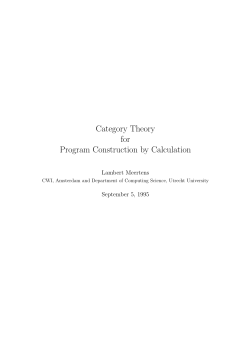 Category Theory for Program Construction by Calculation