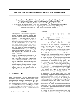 Fast Relative-Error Approximation Algorithm for Ridge Regression