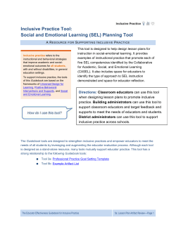 Inclusive Practice Tool: SEL Lesson Plan