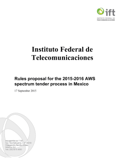 Rules proposal for the 2015-2016 AWS spectrum tender process in