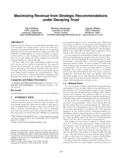 Maximizing revenue from strategic recommendations